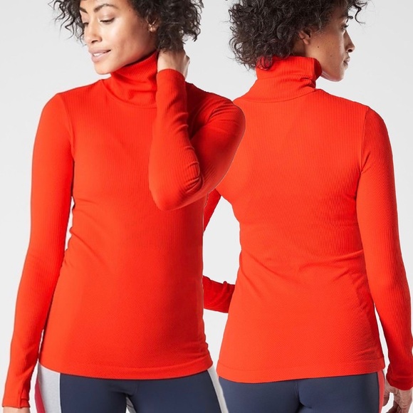 Athleta Tops - NWT Athleta Flurry Base Layer Turtleneck Torch Red